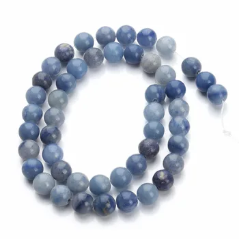 

LOULEUR 1Strand 4 6 8 10 12mm Blue Aventurine Natural Round Loose Spacer Stone Beads For DIY Bracelets & Bangle Jewelry