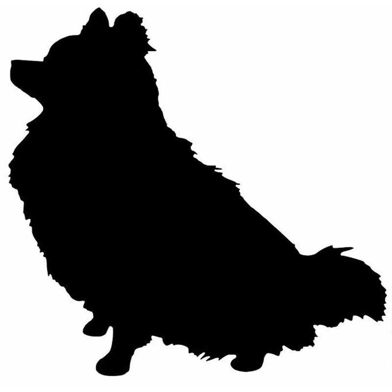 

15.1*15.2CM Pomeranian Dog Cute Animal Car Sticker Fashion Window Bumper Decorative Decals Black/Silver C6-1727