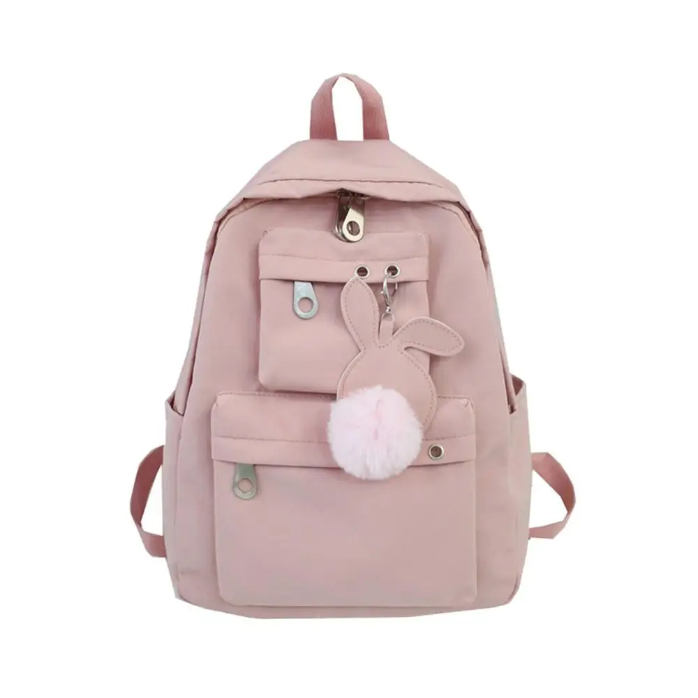 

Unisex Backpack Student Bag Travel Bag Large Capacity Solid Middle Student Waterproof high quality large capital Casual bag$D