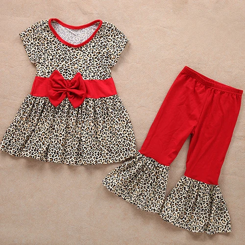 Leopard Printed Children Girl Clothing 