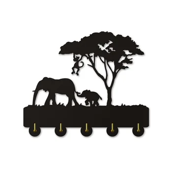 

Elephant Family Wall Art Decoration Hooks Creative Coat Clothing Hook Acrylic Hanger Wall Hook Indoor Wall Art Decor