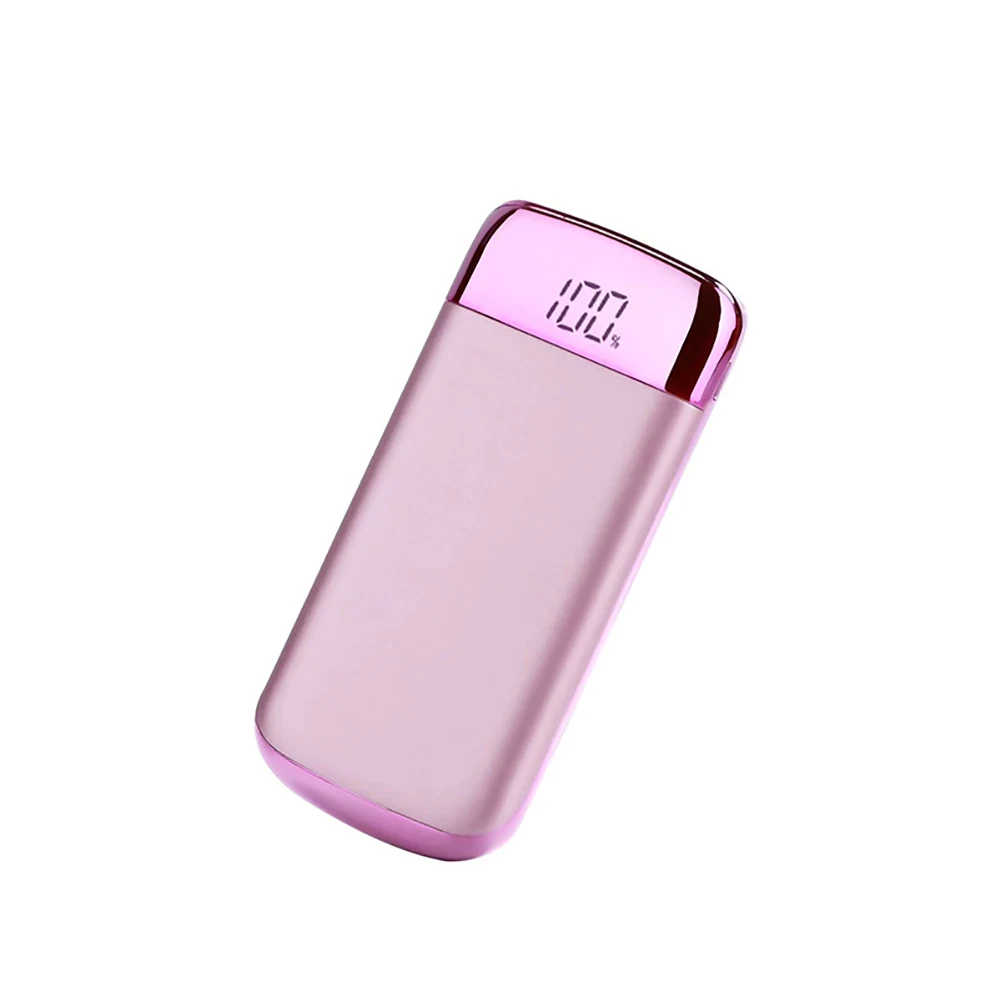 Мини портативный банк питания 10000Mah внешний аккумулятор запасной пакет быстрая зарядка мобильный телефон двойной Usb светодиодный зарядное устройство - Цвет: Rose Gold