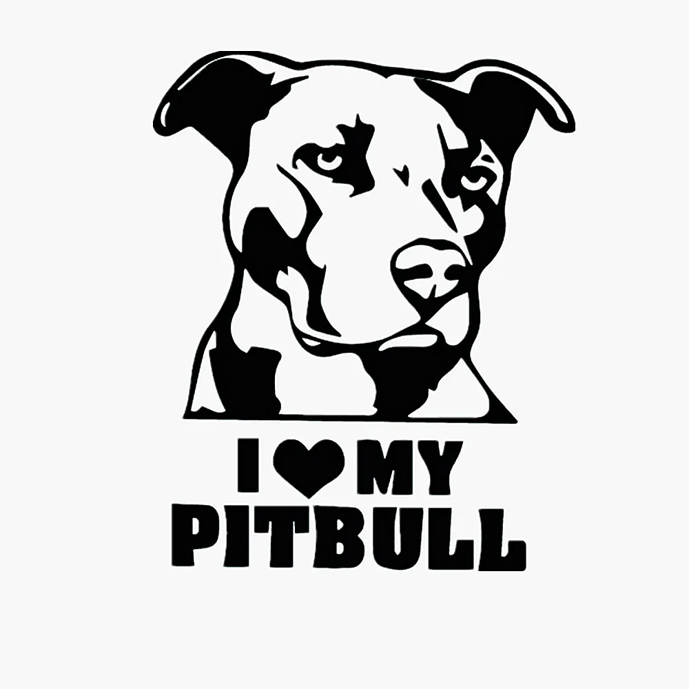 Забавные наклейки и для автомобиля с надписью I LOVE MY PITBULL Dog автомобильные