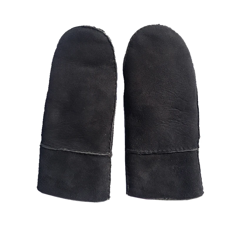 Women Winter Gloves Mitten,Gray Color Heavy Type Real Leather Wool Fur Gloves Lovely Female Sheepskin Leather Fur Gloves G33