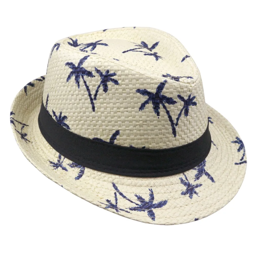 2018 Hot Sale male women's and man hat sunbonnet straw Coconut tree printed caps | Аксессуары для одежды