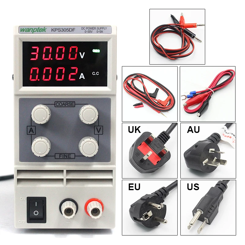 

wanptek KPS305DF LED Digital Adjustable Switch DC Power Supply mA display 0.01V-30V/0.001A-5A 110V-230V