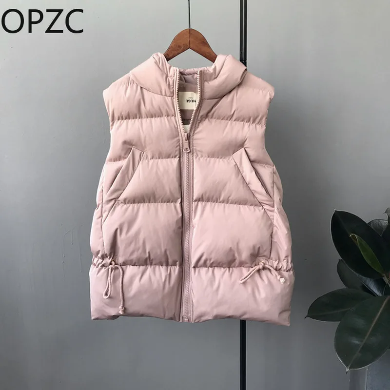 Новый Opzc 2018 зима сплошной цвет с крышкой и веревкой Хлеб костюм женский хлопок