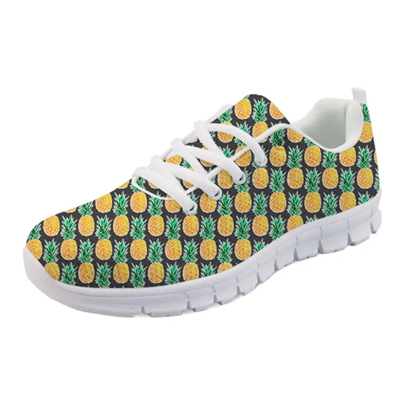 

THIKIN Flats Summer Casual Women's Sneakers Women Cute Pineapple Cartoon Pattern Fashion Female Light Comfortable Walking Shoes