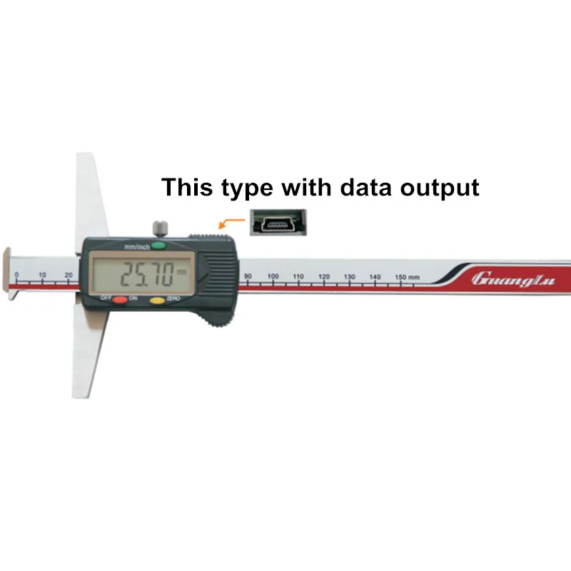 GUANGLU двойные крючки типа цифровой глубиномер 0-150/0. 01 мм дюймов Электронный микрометр из нержавеющей стали Штангенциркули измерительные инструменты