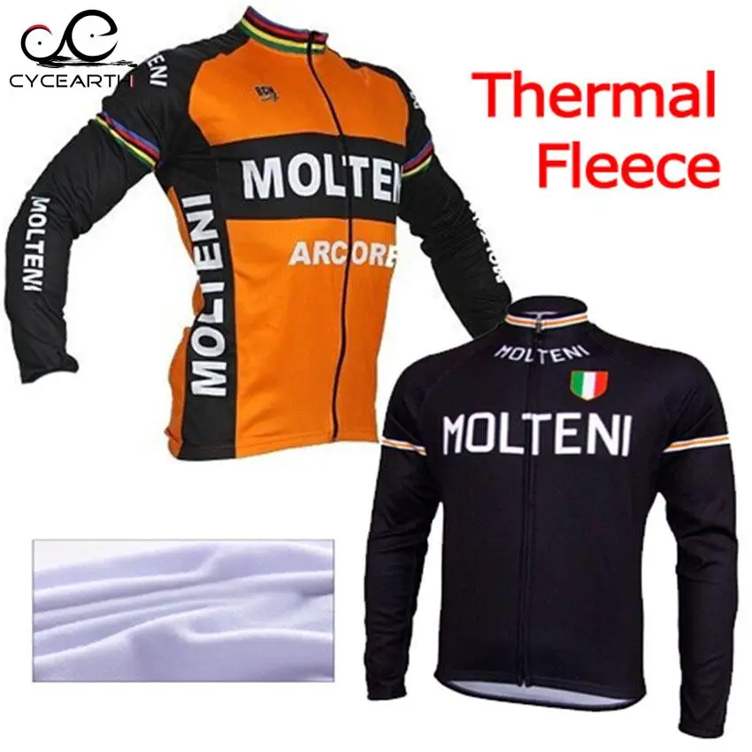 Molteni Ropa ciclismo hombre invierno Зимняя Теплая Флисовая длинная велосипедная трикотажная