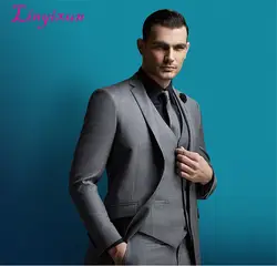 Linyixun 2018 2017 Для мужчин Бизнес костюм Slim fit классический мужской костюмы пиджаки роскошный костюм Для мужчин две кнопки комплект из 3