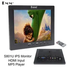 Free shipping!Eyoyo 8″ IPS LCD Video Audio VGA HDMI BNC Monitor MP5 For DVR PC CCTV Remote Control