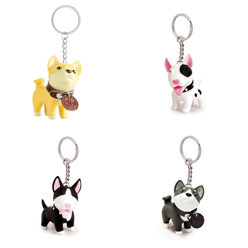 19 アニメフィギュア犬キーホルダー手塗装工芸犬ブルテリアキーホルダー Pvc ビニール動物フィギュア装身具車キーホルダー Key Chains Aliexpress