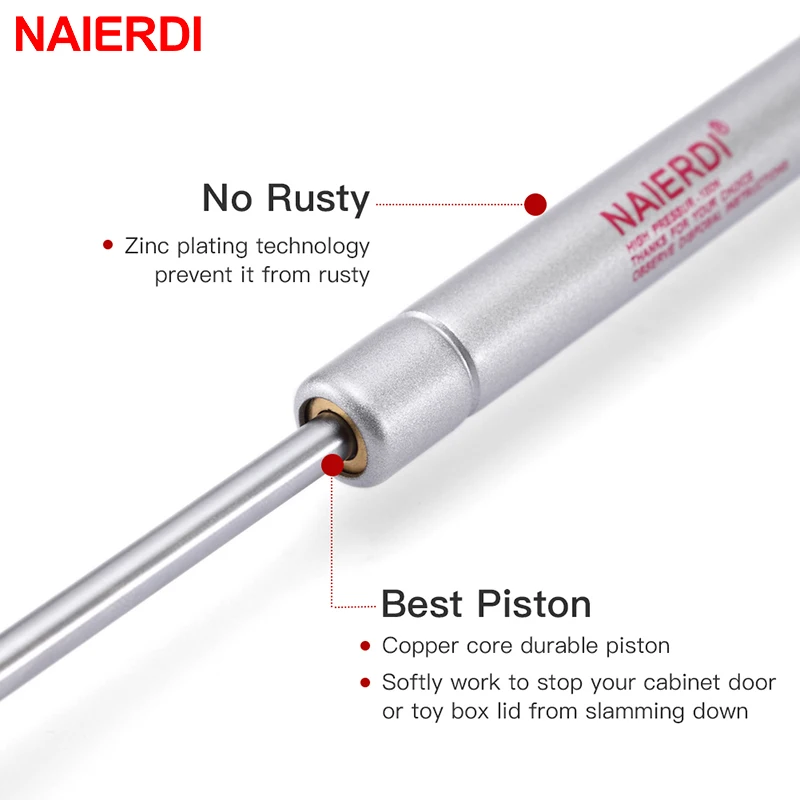 NAIERDI Gas Strut Copper Force Door Lift Support Gas Hydraulic Spring Hinge Cabinet Door Kitchen Cupboard Hinge 6kg/10kg/15kg