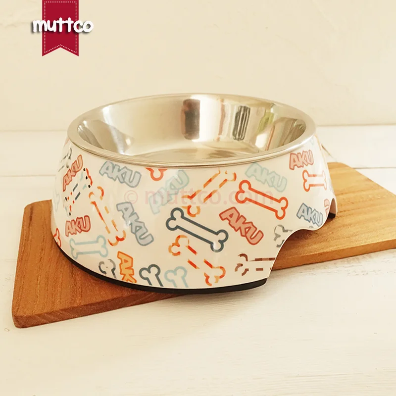 

48pcs/lot M size convenient detachable dual antiskid Stainless steel bone round dog bowl DB-005