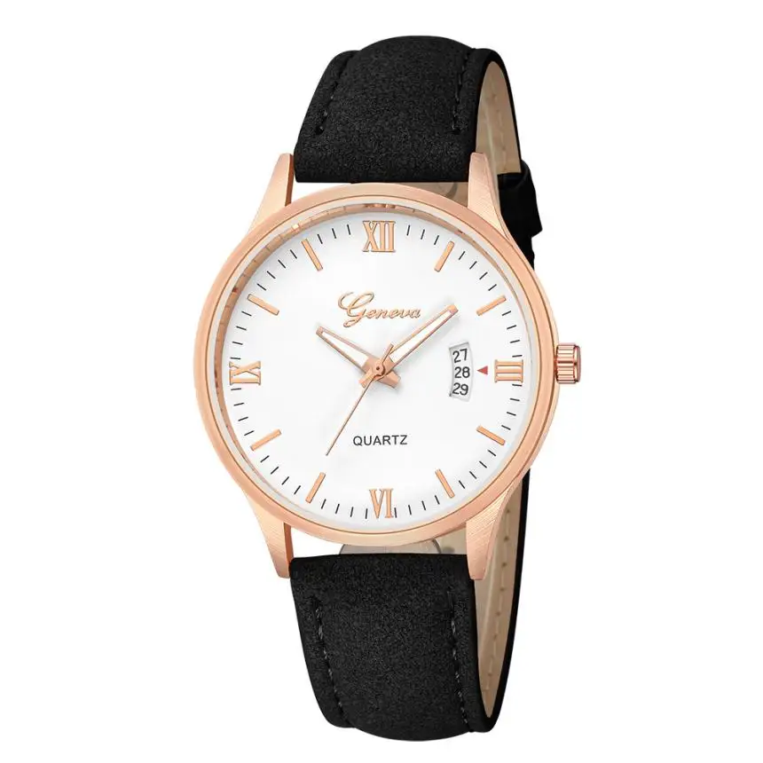 Geneva часы женские часы с римскими цифрами женские часы кожаные аналоговые кварцевые Авто Дата мужские наручные часы montres femmes# N03