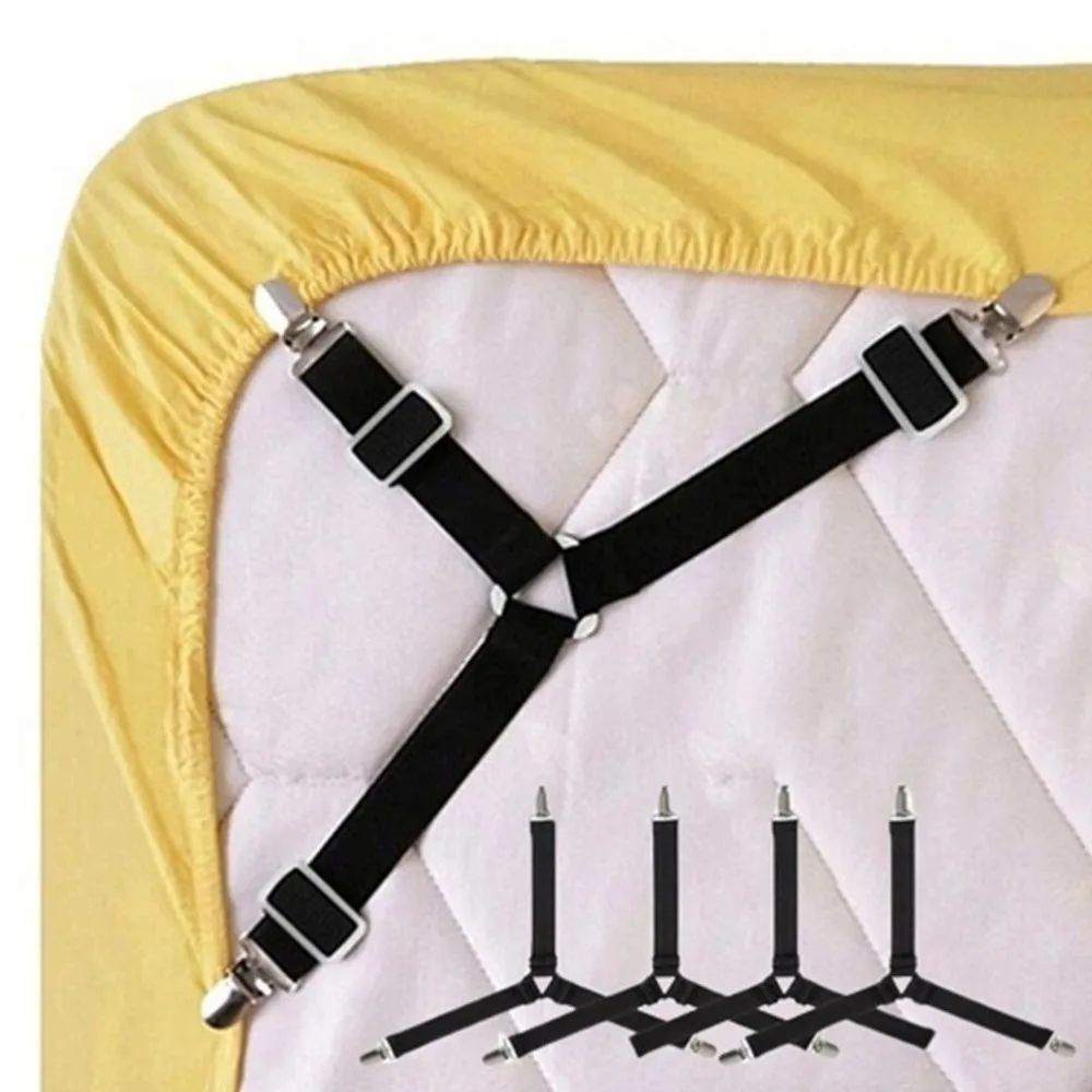 

Three-Head Clamp Clip Holder Sets Sheet Strips Adjustable Length Triangles Sheet Mattress Clip Bed Sheet Fasteners