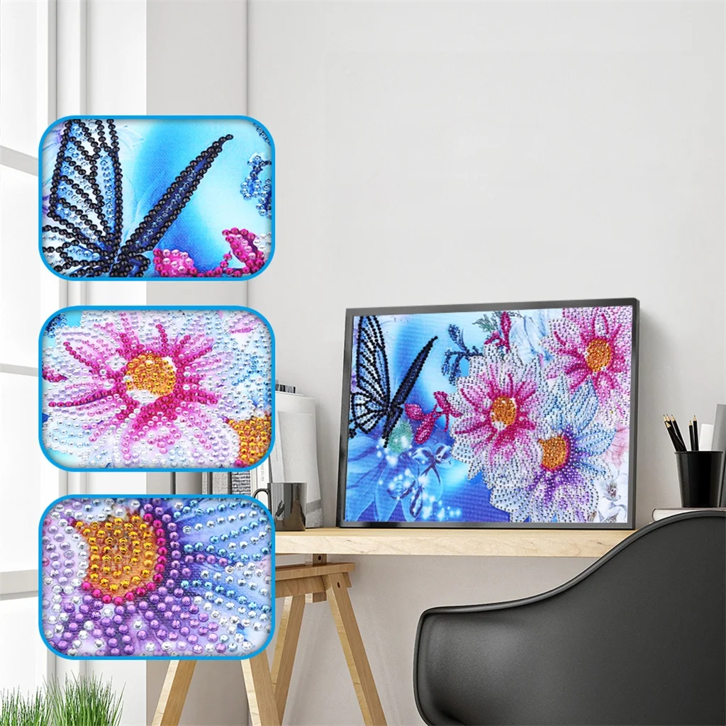 

Diamond Embroidery Butterfly Flower Pansy Special Shaped Diamond Painting Needlework Rhinestone 5d Drill DIY Crystal Painting