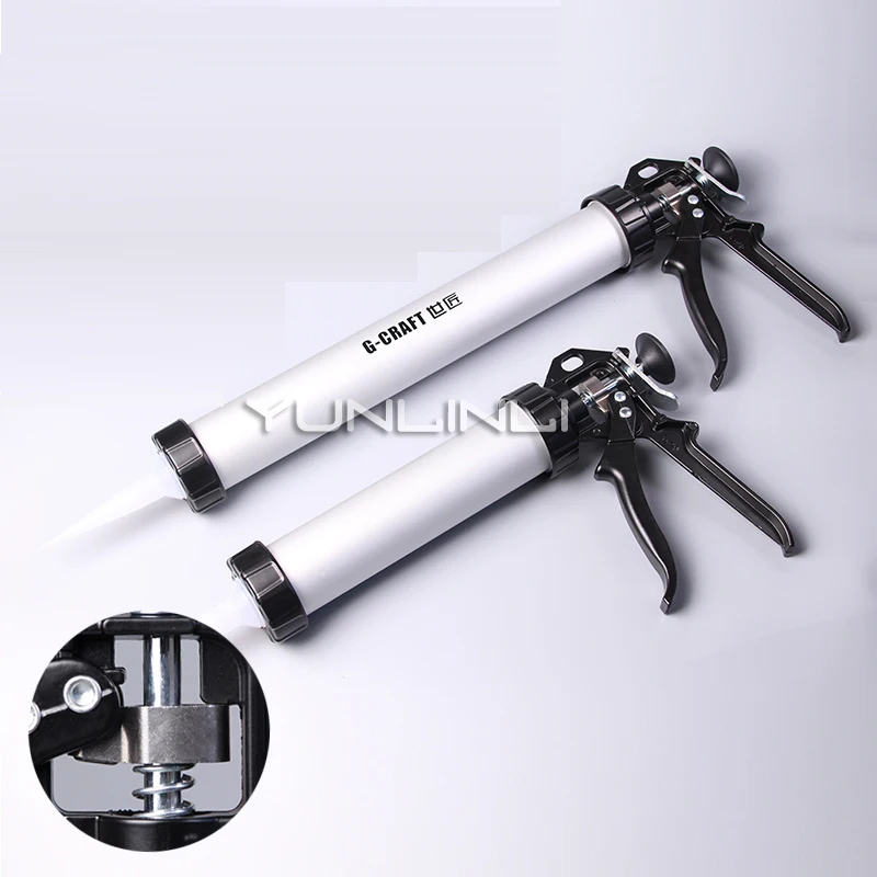 600ml Aluminum Casing Caulking Gun Durable Sausage Silicone Gun Glass