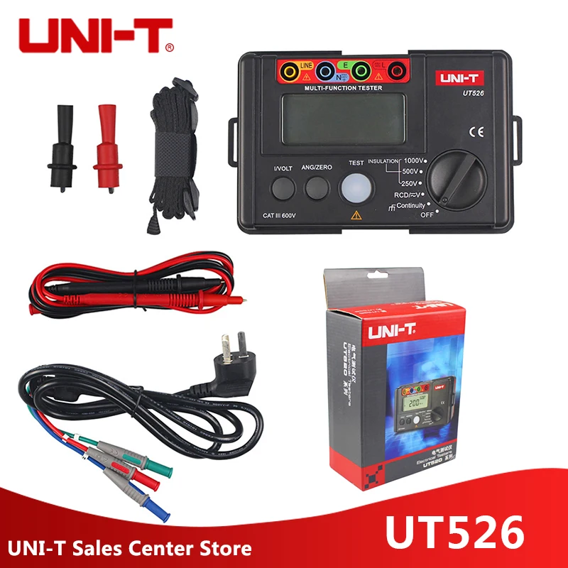 

UNI-T UT526 Multi-function Electrical Tester Digital Meter Electrical Insulation Tester Grounding Resistance Meter RCD Tester