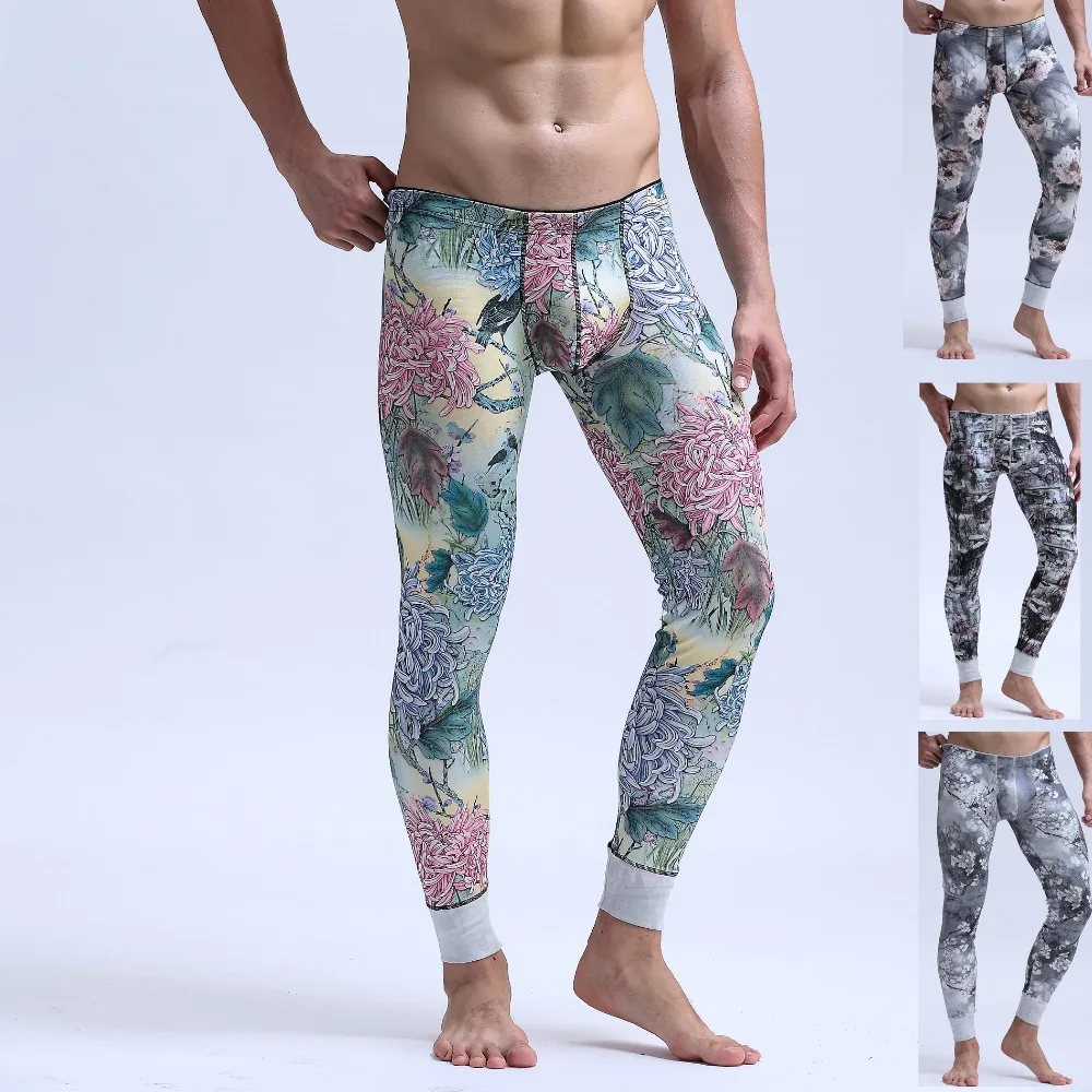 Mens Winter sexy thermal underwear men's long underwear men polar fleece pants mens warm casual