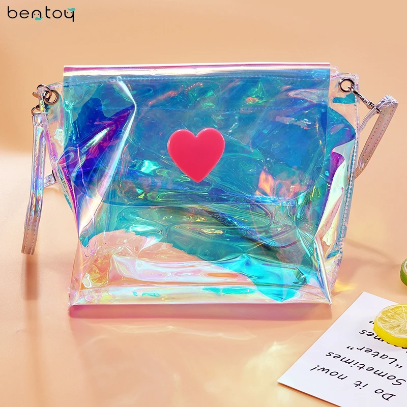 Bentoy Brand Women Bags Designer Fashion Summer Hologram Shoulder Bag Clutch Crossbody Bag Envelope Chain Laser