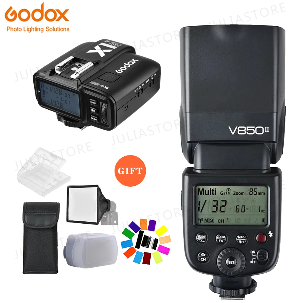 

Godox V850II 2.4G GN60 Wireless X System Li-ion Battery Speedlite with X1 Trigger Transmitter for Canon Nikon Sony Fuji Olympus