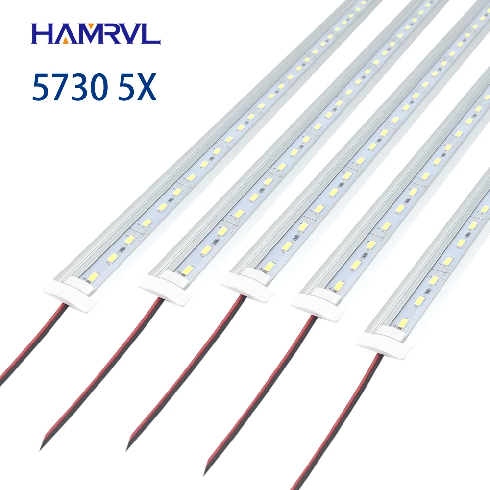 Новая встроенная полоса 5 шт./лот 7 Вт 50 см жесткая 5730 Светодиодная лента U Groove Light 72
