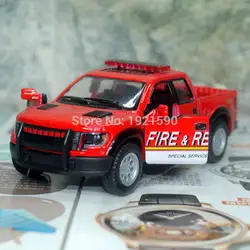 YJ 1/46 весы игрушки для автомобиля 2013 Ford F-150 SVT Raptor пикап (огонь и спасение) Литье под давлением металлический оттяните автомобиль модель