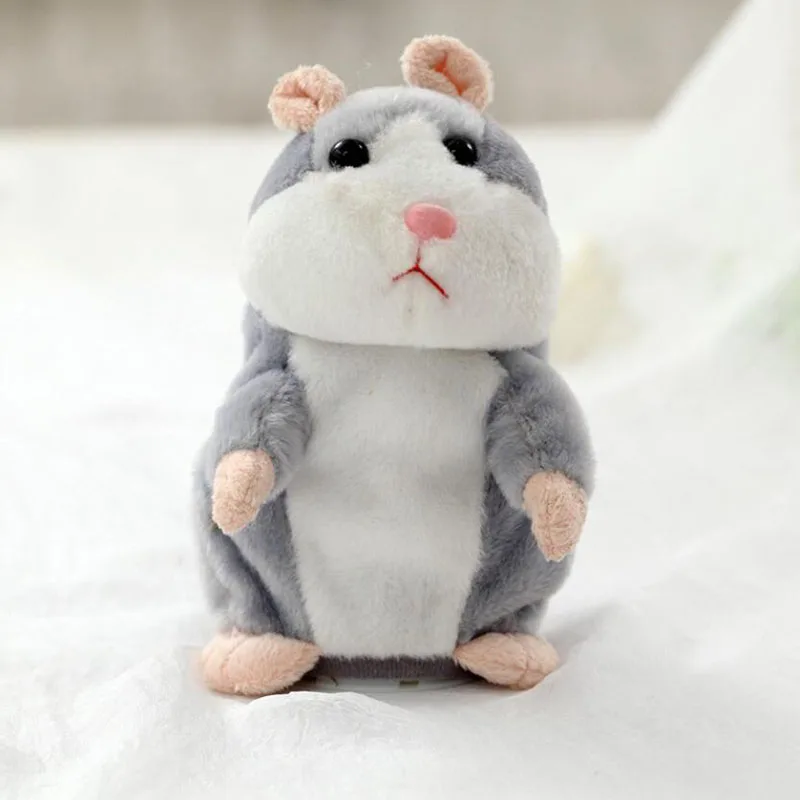 

MOONBIFFY Talking Hamster Mouse Plush Toy Hot Cute Speak Talking Sound Record Hamster Educational Appease Toy For Girl Children