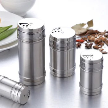 

Spice Jar Kitchen Gadgets 1Pcs Seasoning Can Spice Pepper Shaker Rotating Cover Multi-purpose Salt Sugar Bottle Stainless Steel