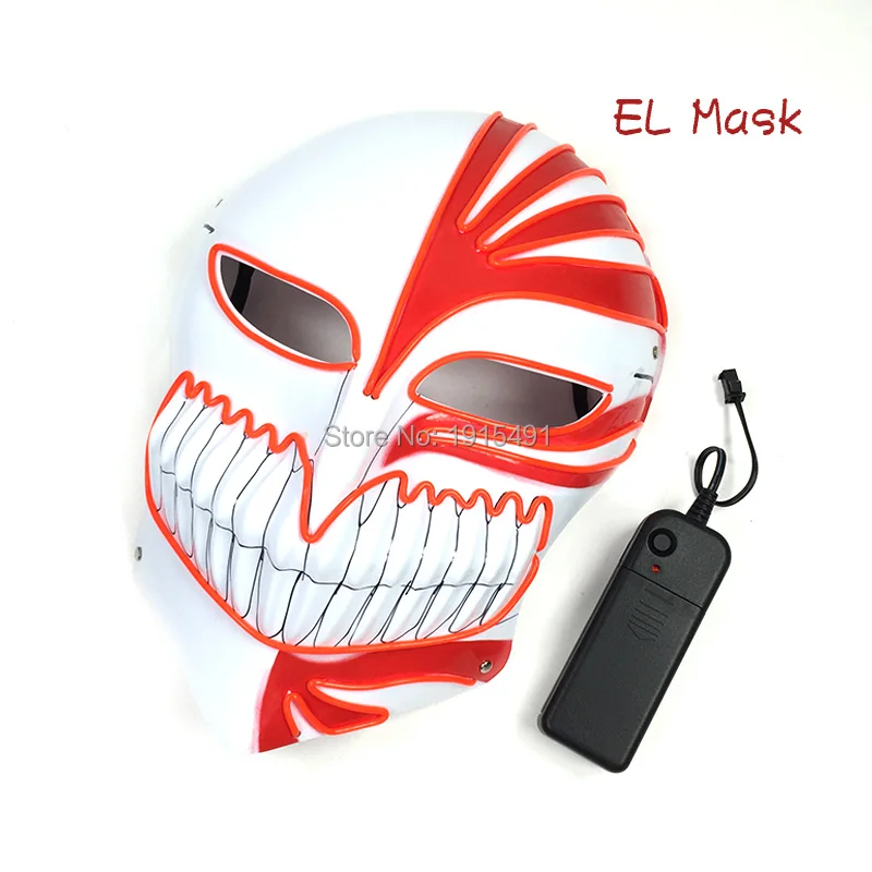 Fashion Halloween Carnival EL Wire Bright Bleach Anime Mask Birthday