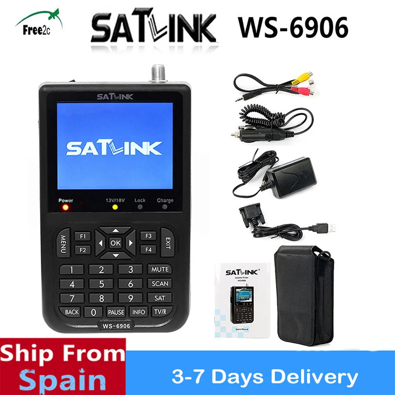 Satlink WS-6906 3 5 &quotЦифровой спутниковый Finder LCD DVB-S FTA измеритель сигнала передачи