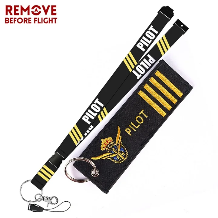 Remove Before Flight модные ювелирные изделия смешанные брелоки ярлык безопасности вышивка пилот шнур для брелока цепочка авиационные подарки - Цвет: Mixed Style 6