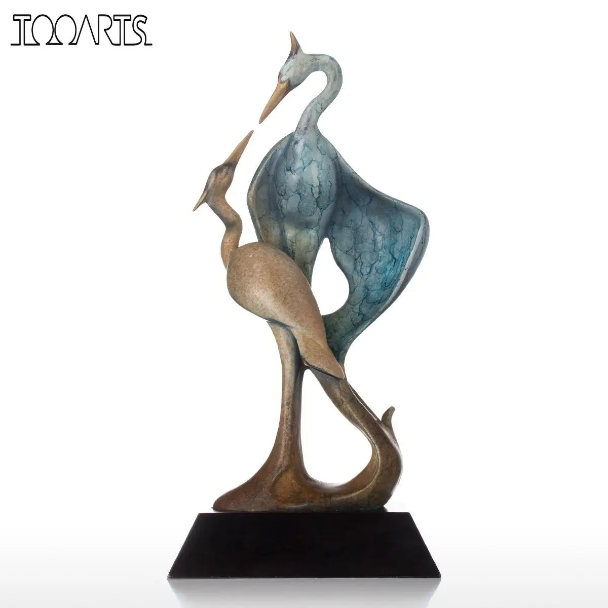 Beste Tooarts Dubbele Kraan Brons Feng Shui Beeldje Esthetische Vorm Dier Beeldje Koper Crane Craft Gift Woondecoratie