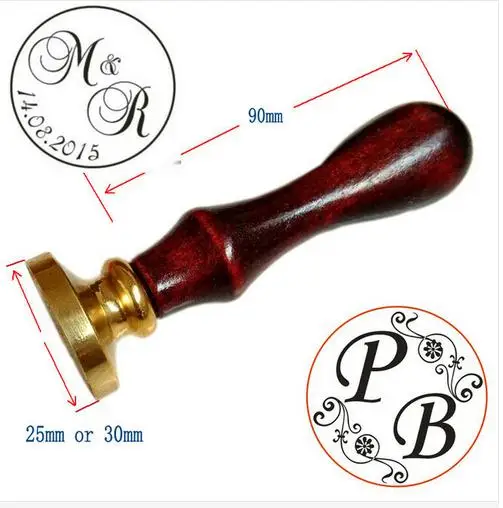  double letter design wedding Invitation Retro antique sealing wax stamp customize logo Personalized - 32343987571