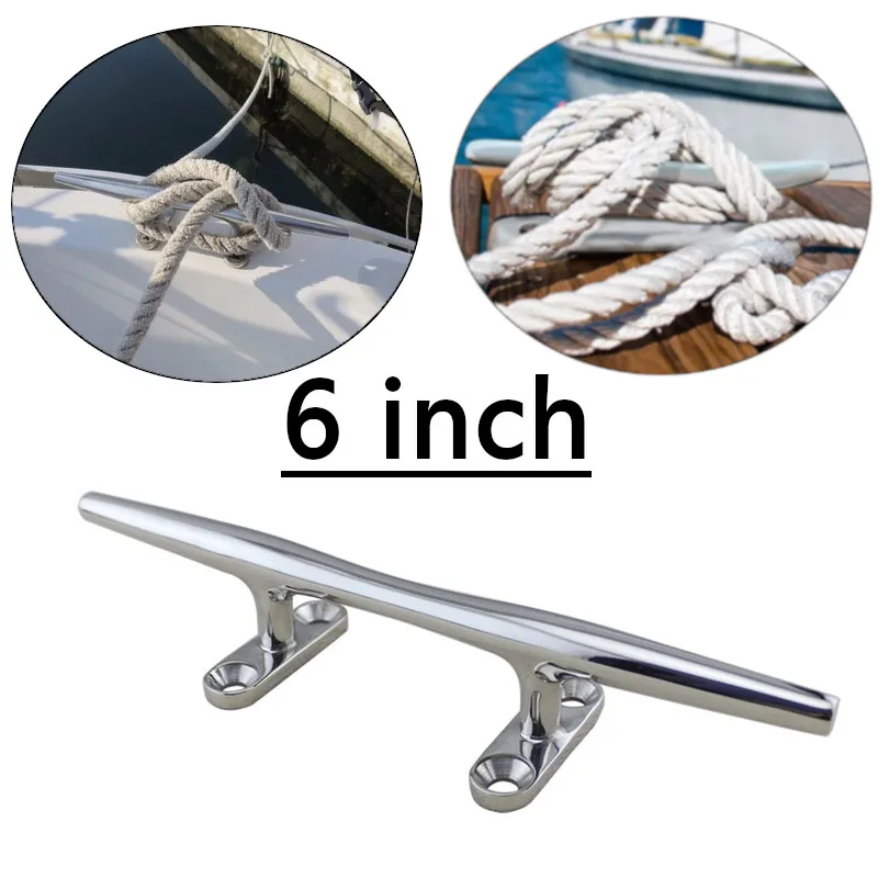 New 1 pcs 6" Heavy Duty Boat Hollow Base Cleat high quality Stainless