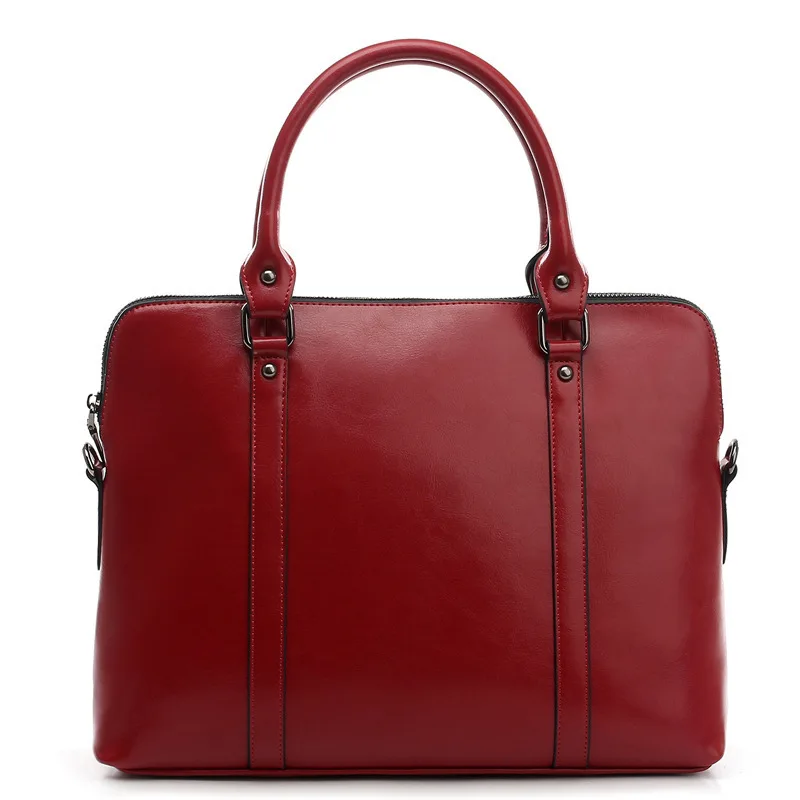 Бренд LUYO, натуральная кожа, бизнес класса, роскошные сумки, женские сумки, дизайнерские, с верхней ручкой, дамская сумка, модный портфель для ноутбука, сумка - Цвет: wine red