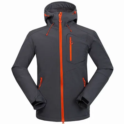 Мужская Флисовая Куртка в горном стиле, ветрозащитные водонепроницаемые походные куртки, уличные толстые зимние пальто, походные, для кемпинга, лыжного спорта, RM033 - Цвет: Grey