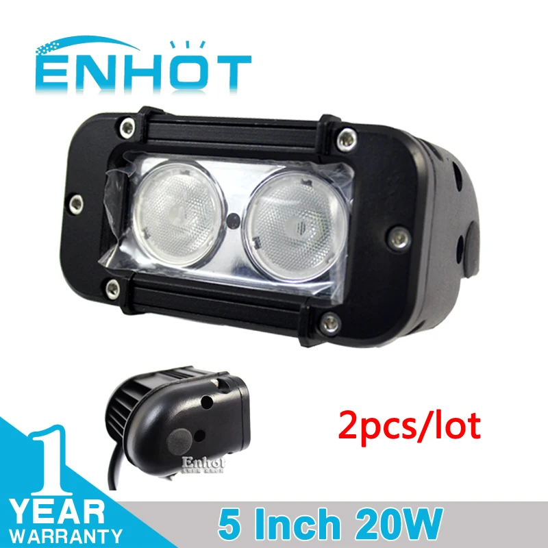 

ENHOT 2pcs 5'' 20W CREE Led Chip Work Light Bar Spot / Flod Offroad Boat Led Lamp UTE SUV ATV Truck Driving Light Bar