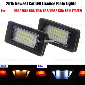 

2Pcs WHITE LED LICENSE PLATE LIGHTS LAMPS ERROR FREE for (2004-2011)E82 Coupe / E88 Conv License lamp assembly