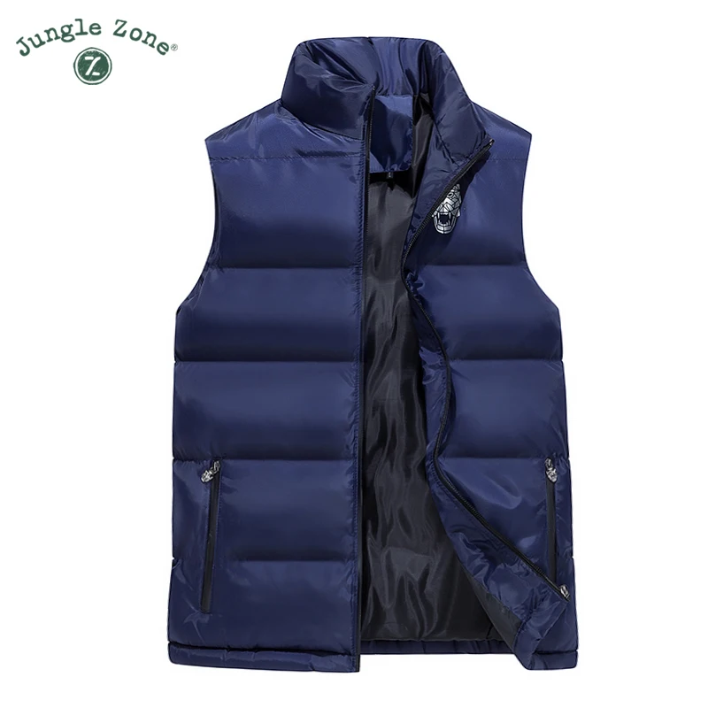

JUNGLE ZONE 2018 new men's sleeveless cotton jacket winter warm vest men's casual vest men's warm jacket MJ008