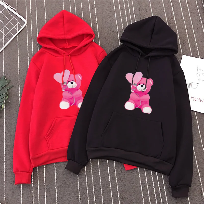 Harajuku FAMINGKA/Модная женская толстовка с капюшоном пуловеры мультяшным принтом пара