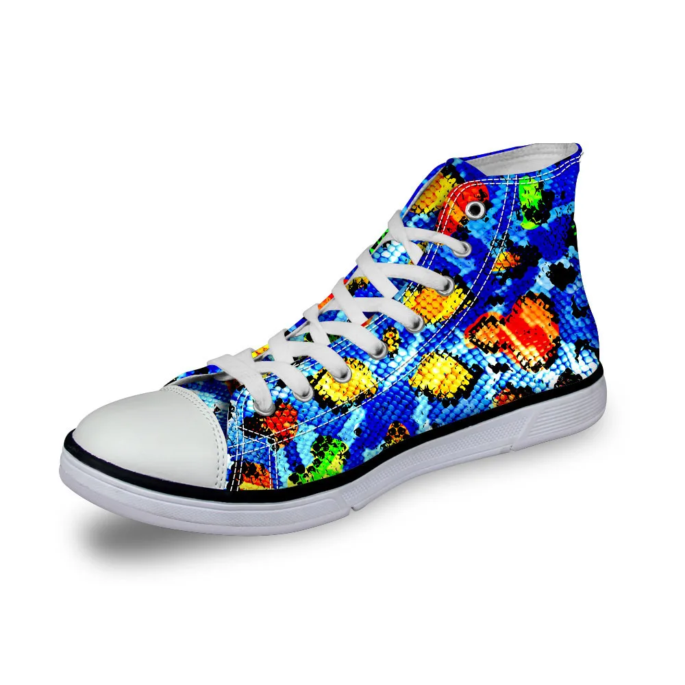 Download Noisydesigns High top canvas women sneakers vintage ...