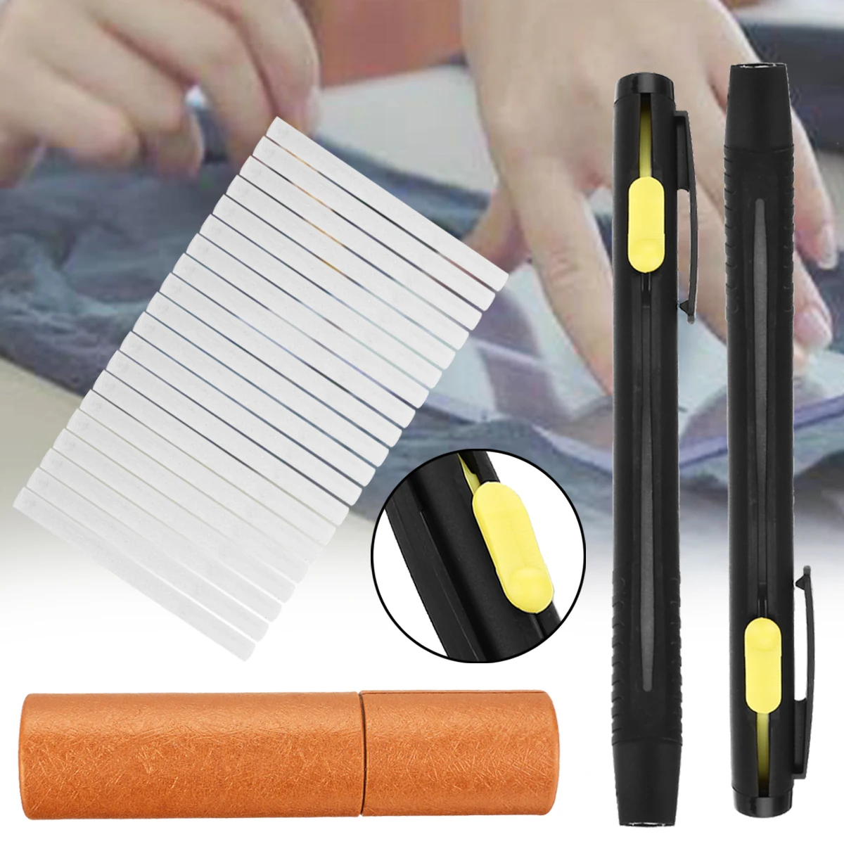 1 Set Black Tailors Chalk Pen Pencil Dressmakers Invisible Marking Chalk Sewing DIY Leather Fabric Cloth Tools Accessories