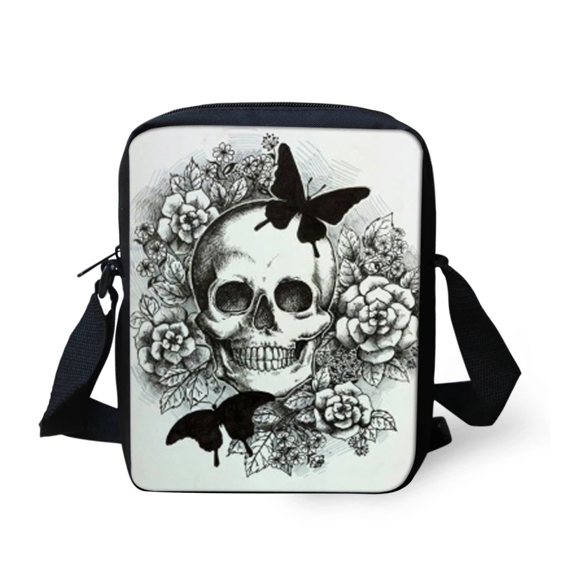 

Noisy Designs 3D Women Messenger Bags Punk Skull Printed Cross body Bags for Girl Ladies Mini Shoulder Travel Back Best Gifts