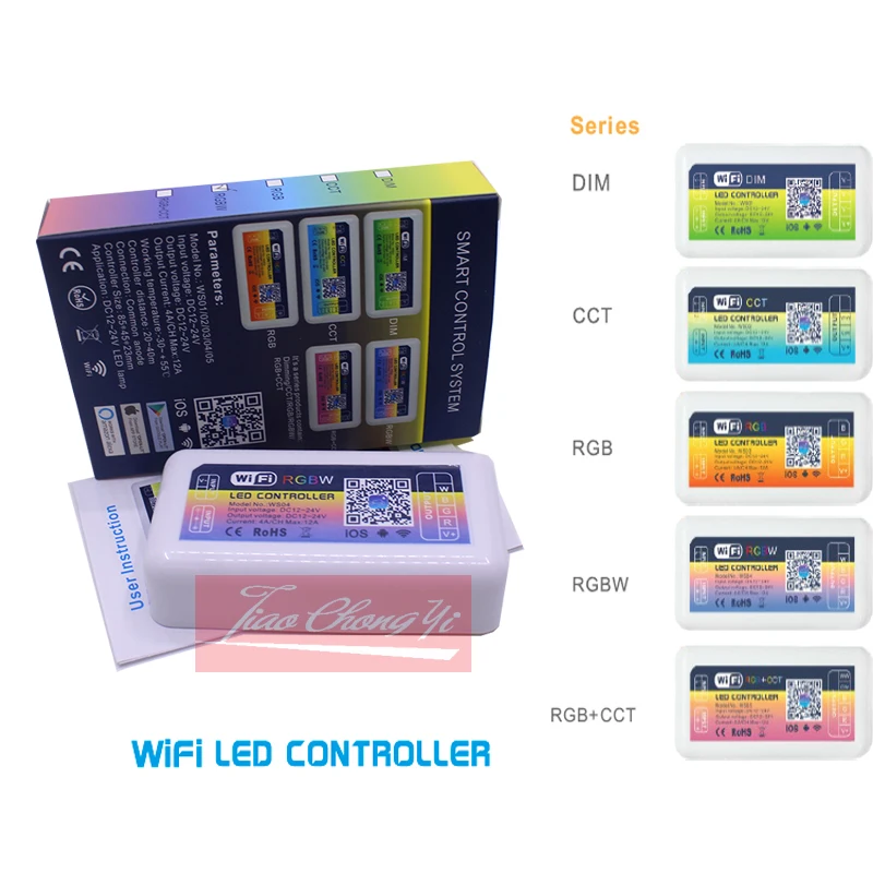 

New Wireless Wifi LED Strip Dimmer Controller DC12-24V RGB/RGBW/RGB+CCT Single color strip controller