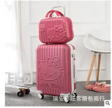 Women Travel Trolley suitcase Travel Rolling Case On Wheels 24″ Inch Travel Luggage Suitcase Luggage trolley bag Hello Kitty