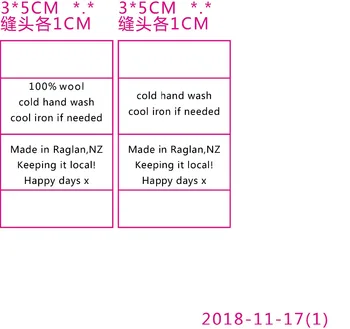 

2000PCS , 5 * 3 cm Custom center fold Beige cotton print care label clothing washing tags