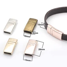 OlingArt 27*13mm 4 pièces/lot fermoir magnétique Rhodium/or rose/KC or/bronze diybijoux faisant ajustement 10*2mm bracelet en cuir cordon
